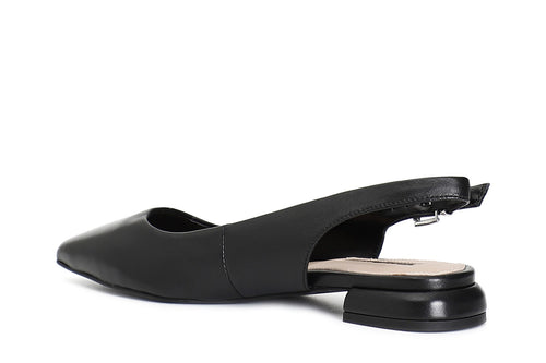 BALLERINA IN PELLE CON LACCIO DIETRO