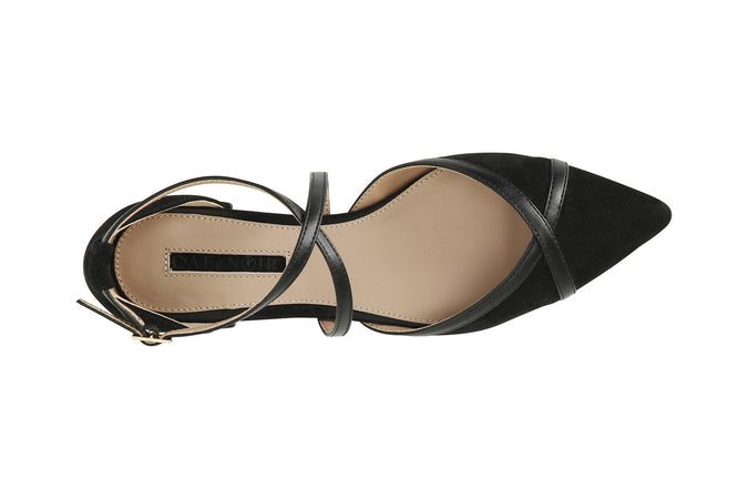 BALLERINA IN CAMOSCIO CON INCROCIO