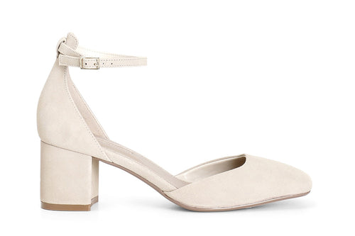 DÉCOLLETÉ IN CAMOSCIO CON CINTURINO ALLA CAVIGLIA