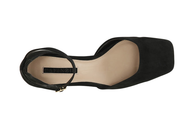 DÉCOLLETÉ IN CAMOSCIO CON CINTURINO ALLA CAVIGLIA