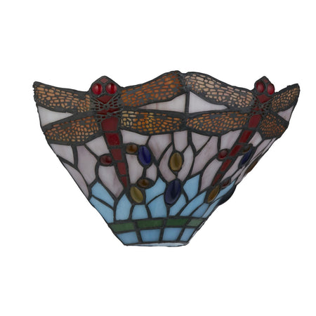 Applique Tiffany Libellula Acciaio Multicolor Vetro 1 Luce E14