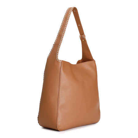 SACCA CON MOTIVO DI INFILATURA, TRACOLLA REGOLABILE