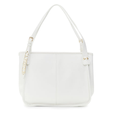 SHOPPING MORBIDA IN MATERIALE CON GRANA, TRACOLLA CON APPLICAZIONEDI LETTERING