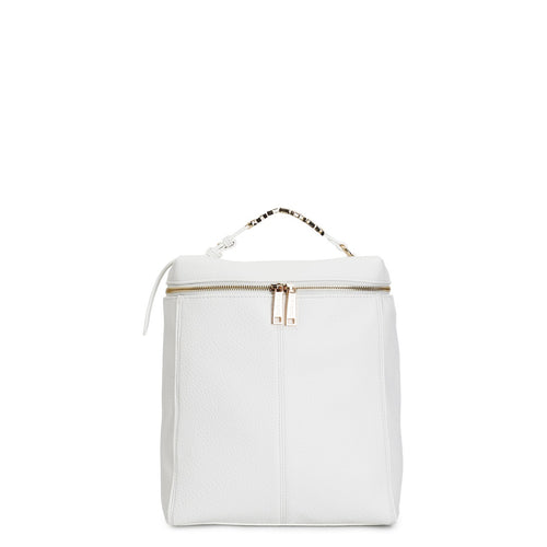 ZAINO MORBIDO, IN MATERIALE CON GRANA,MANICO CON APPLICAZIONE DI LETTERING