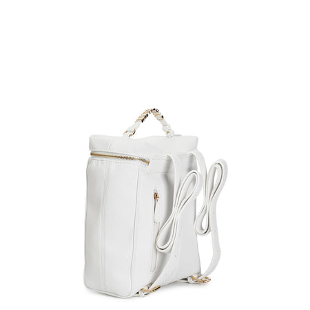 ZAINO MORBIDO, IN MATERIALE CON GRANA,MANICO CON APPLICAZIONE DI LETTERING