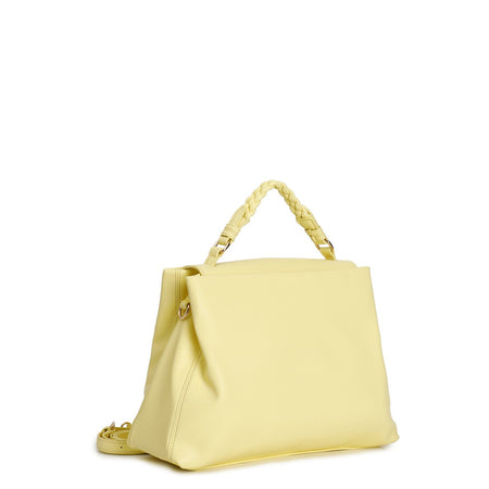 BORSA A MANO CON PATTINA,MANICO E PASSANTE A TRECCIA CON ACCESSORIO IN METALLO