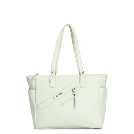 SHOPPING MORBIDA IN MATERIALE A GRANA GROSSA ,CON TASCA CON ZIP E TASCHE LATERA