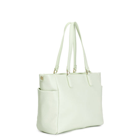 SHOPPING MORBIDA IN MATERIALE A GRANA GROSSA ,CON TASCA CON ZIP E TASCHE LATERA