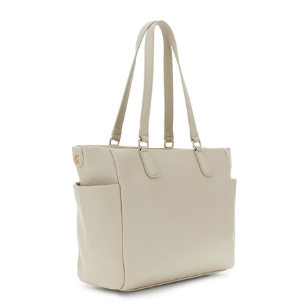 SHOPPING MORBIDA IN MATERIALE A GRANA GROSSA ,CON TASCA CON ZIP E TASCHE LATERA