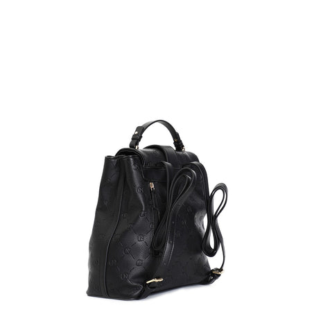 ZAINO CON PATTINA CON STAMPA MONOGRAM EMBOSSED E PASSANTE E FIBBIA RIVESTITA,