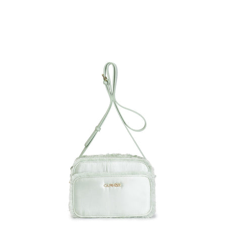 CAMERA BAG CON TASCA IN SATIN CON SFRANGIATURE