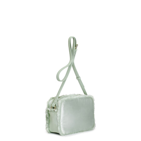 CAMERA BAG CON TASCA IN SATIN CON SFRANGIATURE