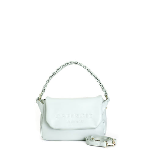 BORSA A MANO CON PATTINA CON LOGO AD ALTA FREQUENZA, MANICO CON LAVORAZIONE