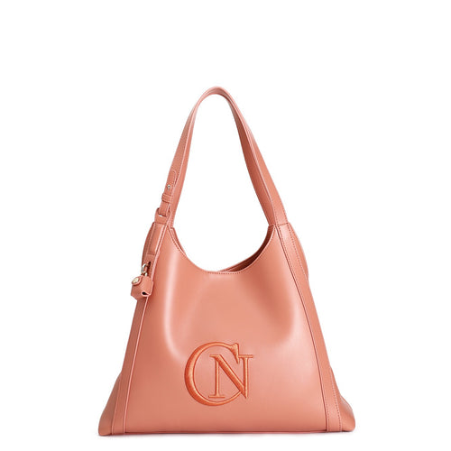 SHOPPING CON TRAMEZZA ,LOGO RICAMATO INTONO E ACCESSORIO LUCCHETTO