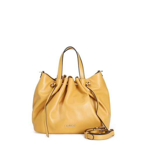 TOTE CON MOTIVO DI ARRICCIATURA , TRAMEZZA INTERNA CON ZIP , TRACOLLA REMOVIBIL