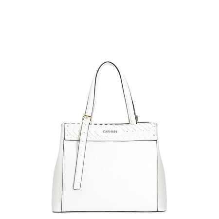 SHOPPING CON MOTIVO DI INFILATURA , TRACOLLA REGOLABILE TRAMITE FIBBIA