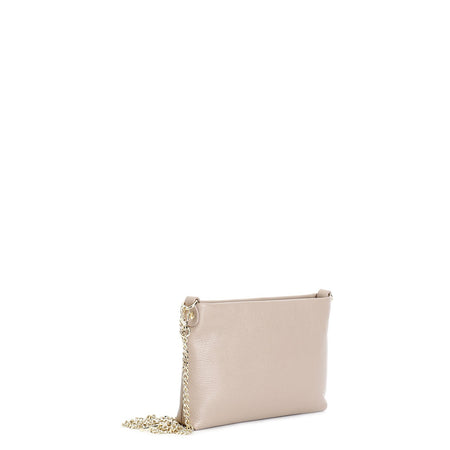 POCHETTE IN PELLE MARTELLATA CON DOPPIA TARCOLLA IN CATENA