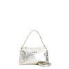 CAMERA BAG IN PELLE METALLIZZATA CON MANICO IN CATENA CON MANIGLIOTTO E TNAPPINA