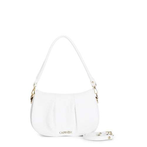 BORSA A SPALLA CON PATTINA CON MOTIVO DI PIEGHE SUL DAVANTI, TRACOLLA TUBOLARE C