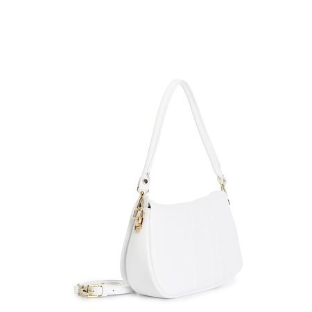 BORSA A SPALLA CON PATTINA CON MOTIVO DI PIEGHE SUL DAVANTI, TRACOLLA TUBOLARE C