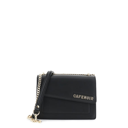 BORSA CON PATTINA ASIMMETRICA CON APPLICAZIONE DI LETTERING, TRACOLLA CON CATENA