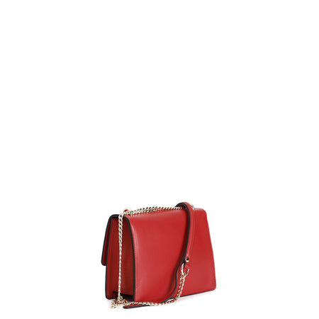 BORSA CON PATTINA ASIMMETRICA CON APPLICAZIONE DI LETTERING, TRACOLLA CON CATENA