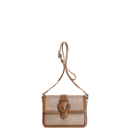 BORSA A SPALLA COSTRUITA CON PATTINA INPAGLIA, PASSANTE CON FIBBIA RIVESTITA CO