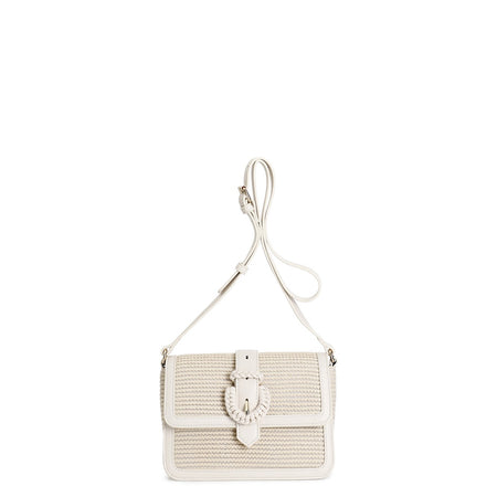 BORSA A SPALLA COSTRUITA CON PATTINA INPAGLIA, PASSANTE CON FIBBIA RIVESTITA CO