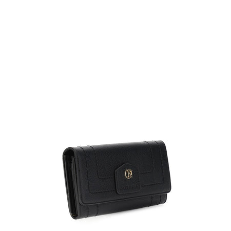 PORTAFOGLIO GRANDE CON PATTINA , CUCITURE E APPLICAZIONE CON CN IN METALLO E