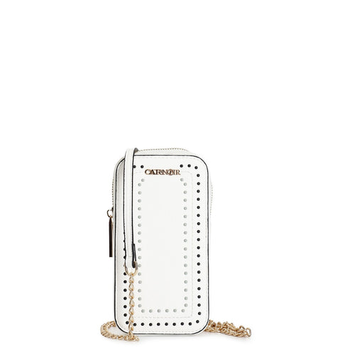 PORTACELLULARE CON APPLICAZIONE DI MINIRIVETTI BICOLORE, LOGO IN METALLO