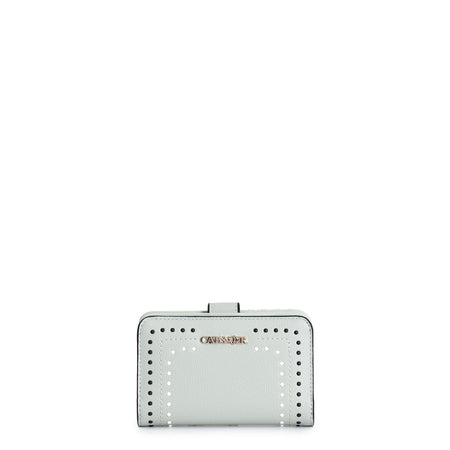 PORTAFOGLIO CON APPLICAZIONE DI MINI RIVETTI BICOLORE, LOGO IN METALLO