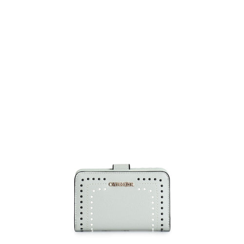 PORTAFOGLIO CON APPLICAZIONE DI MINI RIVETTI BICOLORE, LOGO IN METALLO