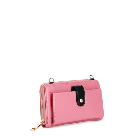 PORTAFOGLIO CON TASCA PORTACELLULARE, CON DETTAGLI E LOGO A CONTRASTO, TRACOLLIN