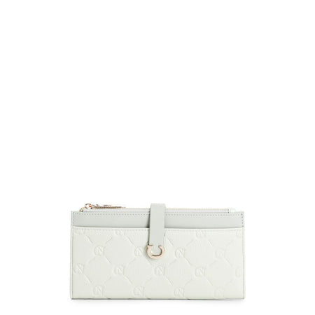 PORTAFOGLIO CON MONOGRAM EMBOSSED, TASCA SUL DAVANTI, 2 TASCHE CON ZIP