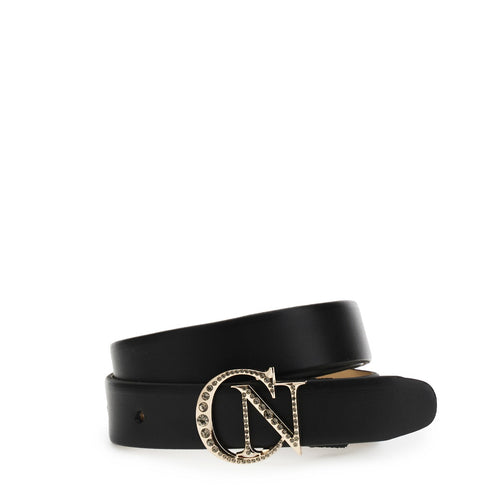 CINTURA IN PELLE CON FIBBIA CN IN METALLO CON STRASS IN TONO