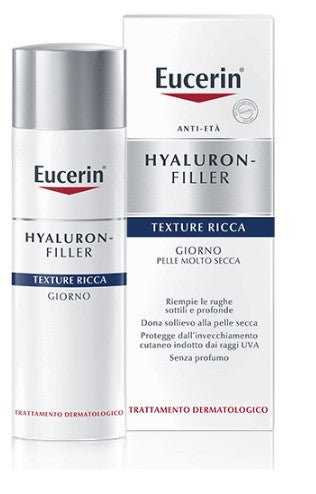 Eucerin Hyaluron-Filler crema viso giorno con texture ricca per pelle molto secca 50ml