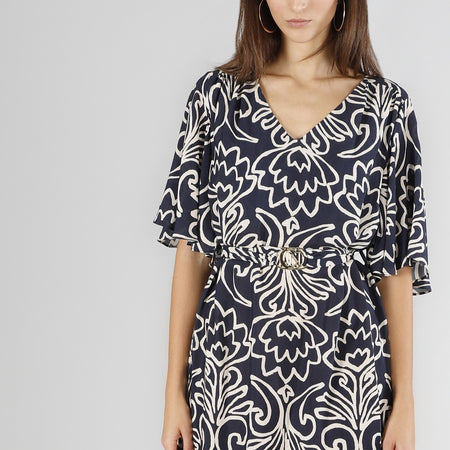 ABITO TIPO TUNICA IN MAROCAINE STAMPATO