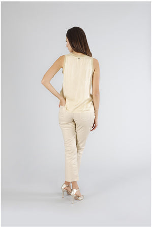 TOP SMANICATO IN SATIN