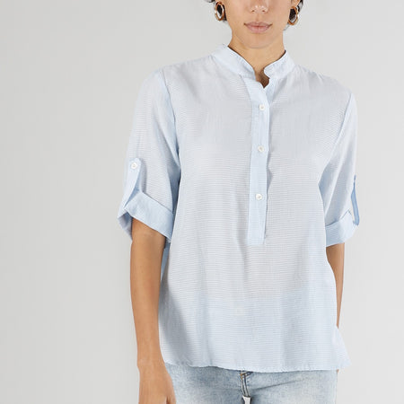 BLUSA SCOLLO TIPO SERAFINO MISTOSETA