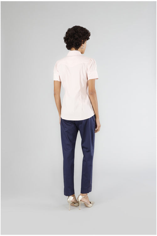 CAMICIA RIGATA CON APPLICAZIONE GIOIELLO