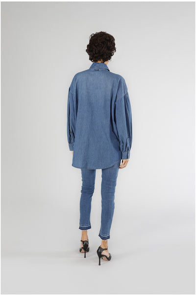 CAMICIA OVER CON TASCHE DI PAILETTES