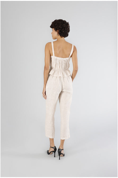 TOP SMANICATO IN MISTOLINO GESSATO