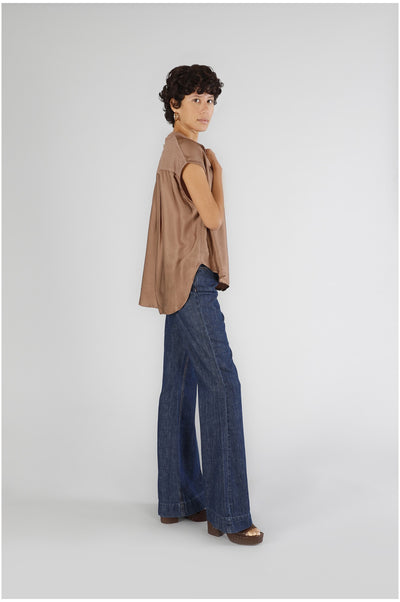 BLUSA SMANICATA OVER BIMATERIALE