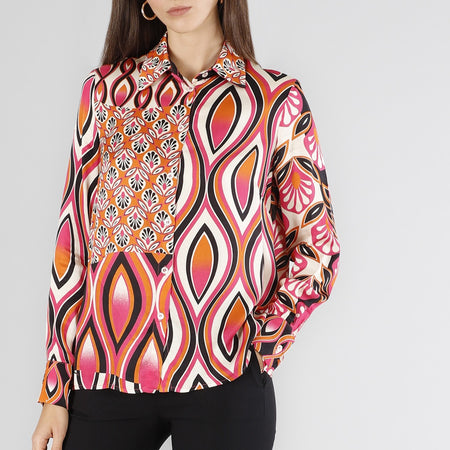 CAMICIA IN SATIN STAMPATO