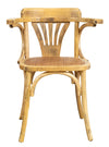 Biscottini Sedia con braccioli Thonet in massello di frassino finitura rovere e seduta in rattan