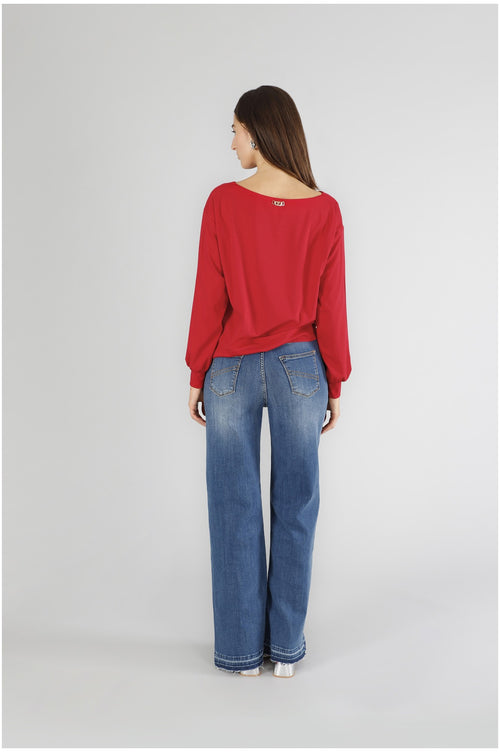 FELPA CON SPACCO SULLA MANICA TESSUTO ELASTICIZZATO