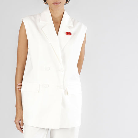 GILET DOPPIOPETTO OVERSIZE TESSUTO ELASTICIZZATO