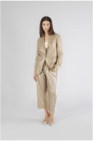 GIACCA MONOPETTO IN LINO PLACCATO