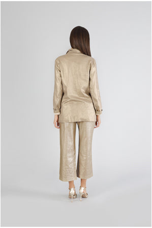 GIACCA MONOPETTO IN LINO PLACCATO