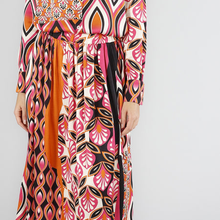 GONNA A RUOTA IN SATIN STAMPATO